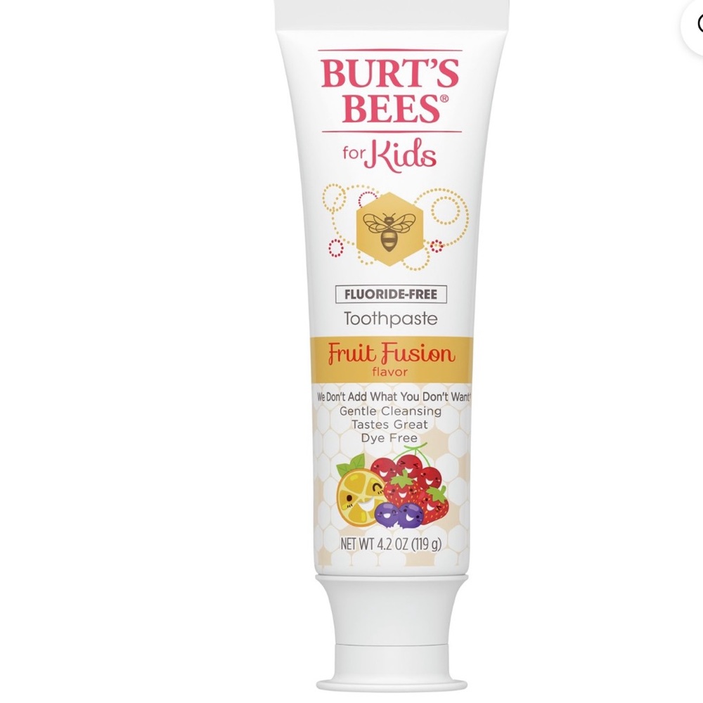 Burts Bees Kid's Fruit Fusion Flavor Fluoride Free Toothpaste 4.2 OZ x2